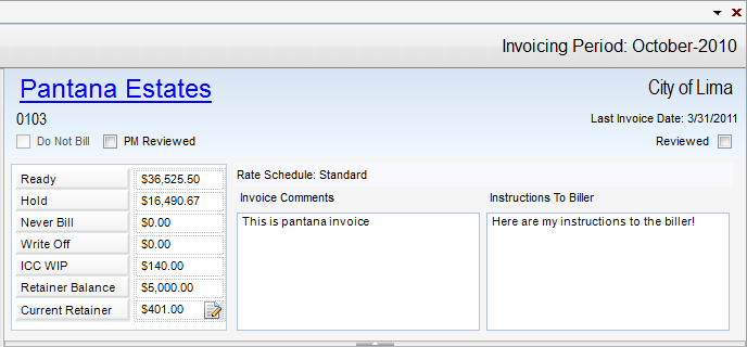 PA Bill Review Header Section